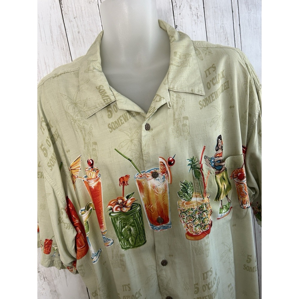 Men's Authentic Big Dog Hawaiian Shirt It's 5 O'clock Somewhere Size 2X